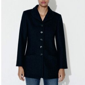 Vintage Emanuel Ungaro Solo Donna Black Blazer Women's Size 6 Retro Designer